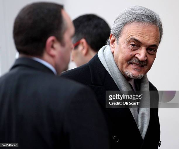 Saudi Arabian Minister for Foreign Affairs Prince Saud Al-Faisal Al Saud arrives to attend the Afghanistan London Conference at Lancaster House on...