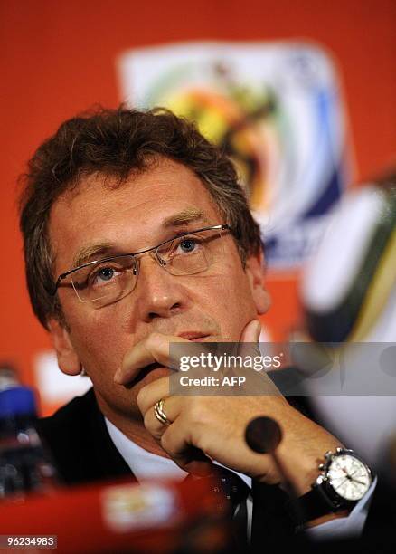 French Jérôme Valcke FIFA Secretary General gives a press conference on the status of the ticket sales for the 2010 FIFA World Cup on January 27,...