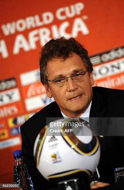 French Jérôme Valcke FIFA Secretary General gives a press conference on the status of the ticket sales for the 2010 FIFA World Cup on January 27,...