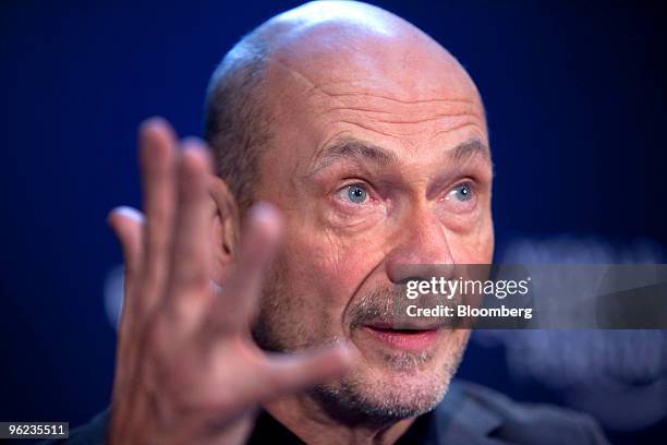 Pascal Lamy, director general of the World Trade Organization , speaks during a news conference on day two of the 2010 World Economic Forum annual...