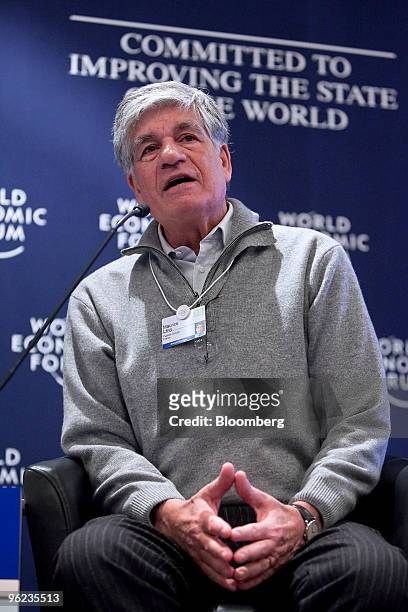 Maurice Levy, chairman and chief executive officer of Publicis Groupe SA, participates in a panel discussion titled "Redesigning Consumption...