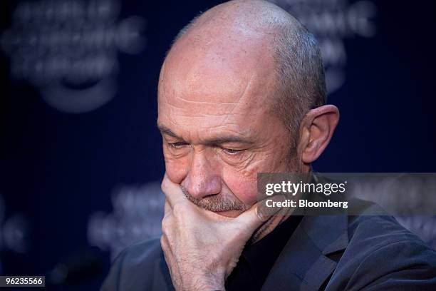 Pascal Lamy, director general of the World Trade Organization , pauses during a news conference on day two of the 2010 World Economic Forum annual...