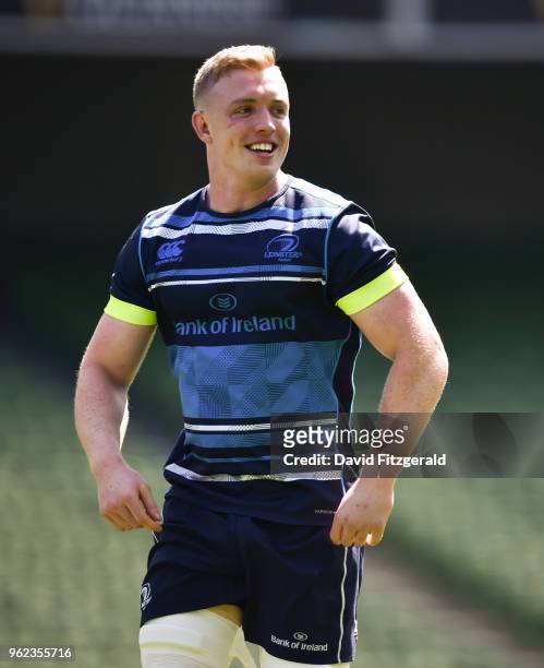 Dublin , Ireland - 25 May 2018; Dan Leavy of Leinster during the Leinster captains run at the Aviva Stadium in Dublin.