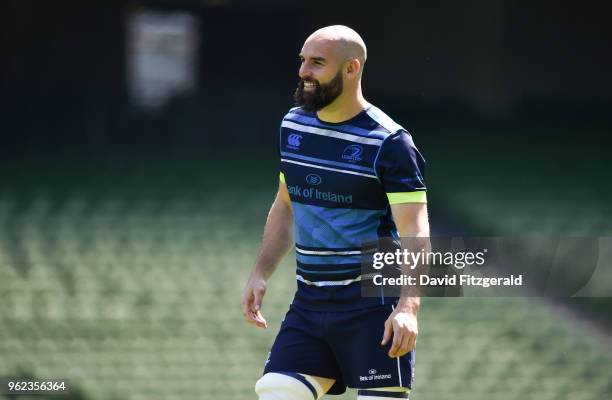 Dublin , Ireland - 25 May 2018; Scott Fardy during the Leinster captains run at the Aviva Stadium in Dublin.