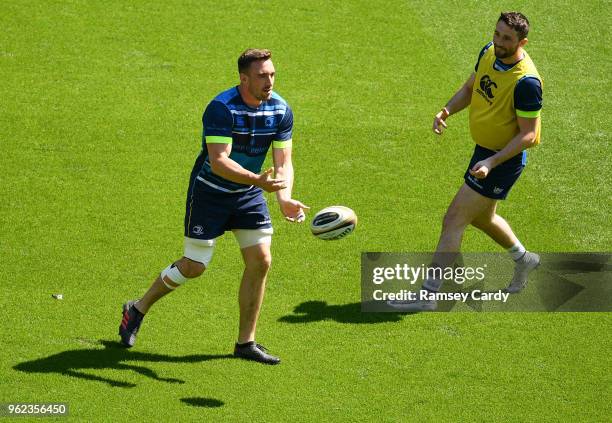 Dublin , Ireland - 25 May 2018; Jack Conan, left, and Barry Daly during the Leinster captains run at the Aviva Stadium in Dublin.