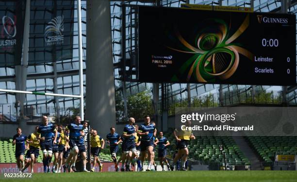 Dublin , Ireland - 25 May 2018; A general view during the Leinster captains run at the Aviva Stadium in Dublin.