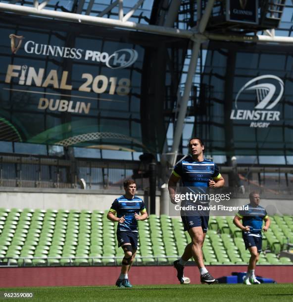 Dublin , Ireland - 25 May 2018; James Lowe during the Leinster captains run at the Aviva Stadium in Dublin.