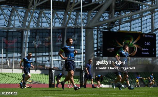 Dublin , Ireland - 25 May 2018; James Lowe during the Leinster captains run at the Aviva Stadium in Dublin.