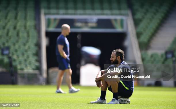 Dublin , Ireland - 25 May 2018; Isa Nacewa during the Leinster captains run at the Aviva Stadium in Dublin.