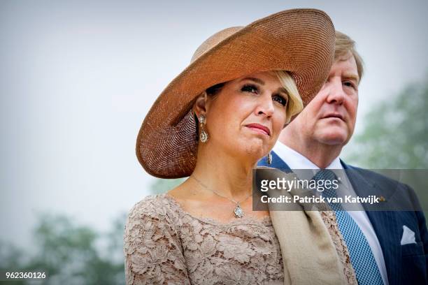 King Willem-Alexander of The Netherlands, Queen Maxima of The Netherlands, attend an official farewell ceremony at the Grand Ducal Palace of...