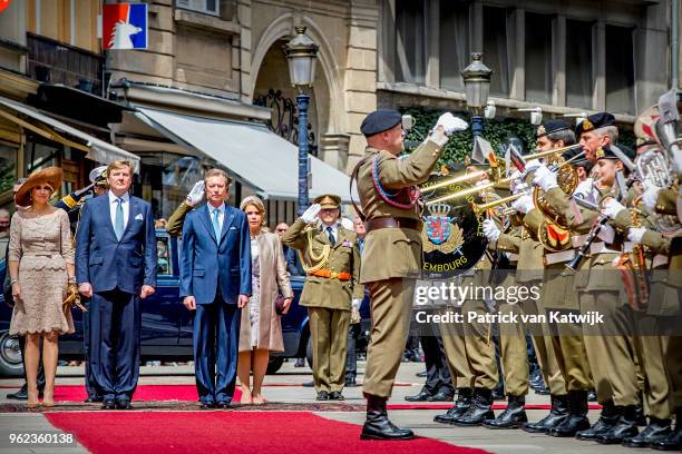 King Willem-Alexander of The Netherlands, Queen Maxima of The Netherlands, Grand Duke Henri of Luxembourg and Grand Duchess Maria Teresa of...