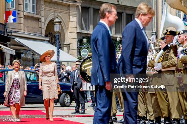 King Willem-Alexander of The Netherlands, Queen Maxima of The Netherlands, Grand Duke Henri of Luxembourg and Grand Duchess Maria Teresa of...