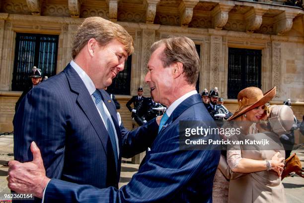 King Willem-Alexander of The Netherlands, Queen Maxima of The Netherlands, Grand Duke Henri of Luxembourg and Grand Duchess Maria Teresa of...