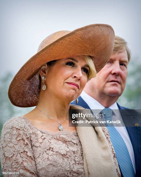 King Willem-Alexander of The Netherlands, Queen Maxima of The Netherlands, attend an official farewell ceremony at the Grand Ducal Palace of...