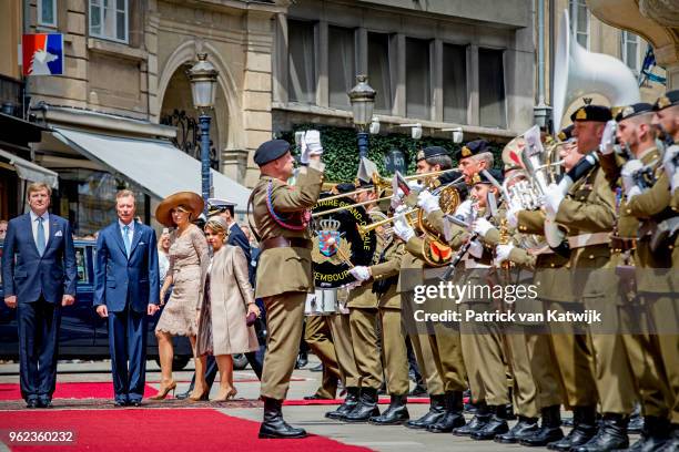 King Willem-Alexander of The Netherlands, Queen Maxima of The Netherlands, Grand Duke Henri of Luxembourg and Grand Duchess Maria Teresa of...