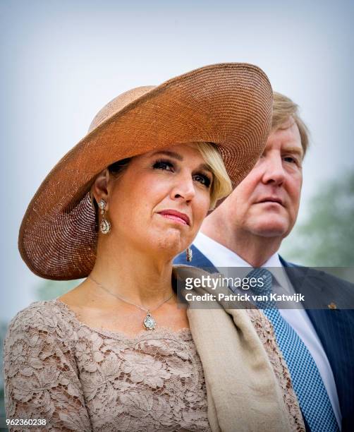 King Willem-Alexander of The Netherlands, Queen Maxima of The Netherlands, attend an official farewell ceremony at the Grand Ducal Palace of...