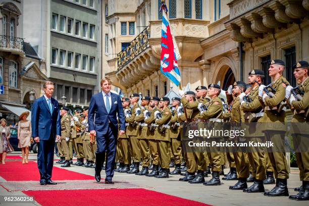 King Willem-Alexander of The Netherlands, Queen Maxima of The Netherlands, Grand Duke Henri of Luxembourg and Grand Duchess Maria Teresa of...