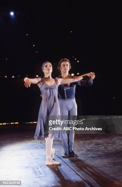 Kelsey Kirkland, Mikhail Baryshnikov performing ballet on 'Stars Salute Israel at 30' special, 04/27/78.