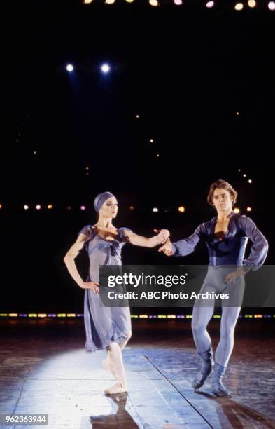 Kelsey Kirkland, Mikhail Baryshnikov performing ballet on 'Stars Salute Israel at 30' special, 04/27/78.