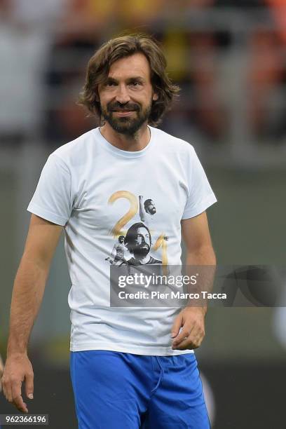 Andrea Pirlo looks during Andrea Pirlo Farewell Match at Stadio Giuseppe Meazza on May 21, 2018 in Milan, Italy.