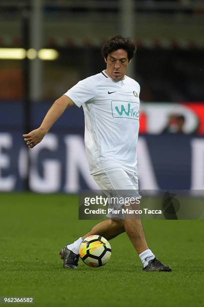 Mauro German Camoranesii in action during Andrea Pirlo Farewell Match at Stadio Giuseppe Meazza on May 21, 2018 in Milan, Italy.