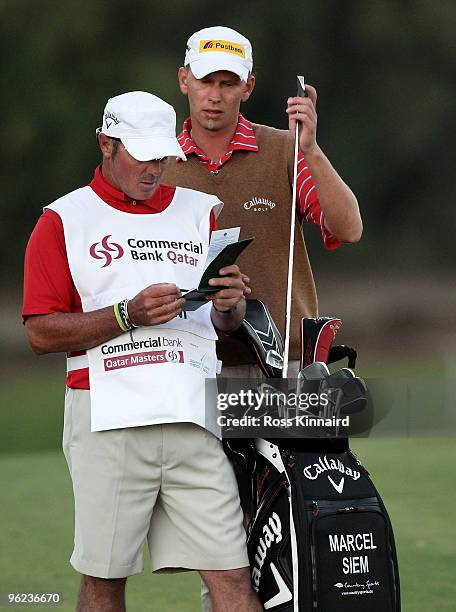 Marcel Siem of Germany on the par five 18th hole during the first round of The Commercialbank Qatar Masters at The Doha Golf Club on January 28, 2010...