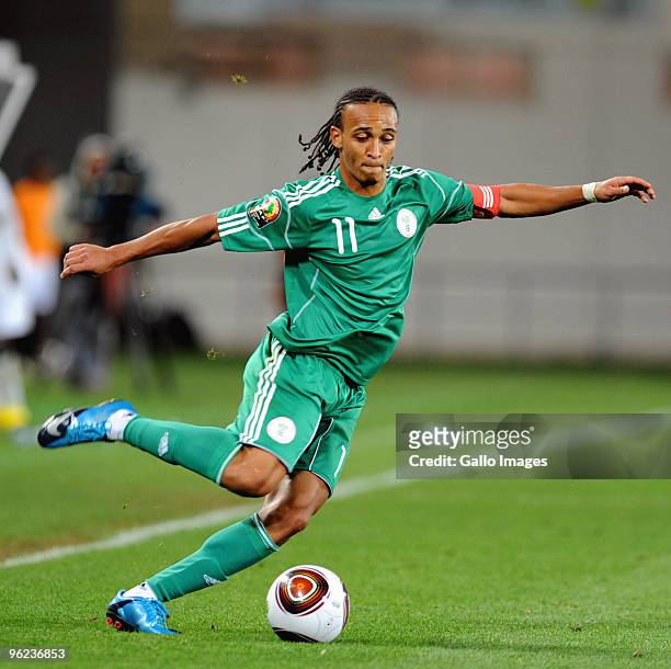 Peter Odemwingie of Nigeria during the Africa Cup of Nations Quarter Final match between Zambia and Nigeria from the Alto da Chela Stadium on January...