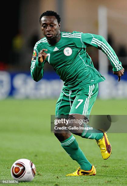 Chinedu Obasi of Nigeria during the Africa Cup of Nations Quarter Final match between Zambia and Nigeria from the Alto da Chela Stadium on January...