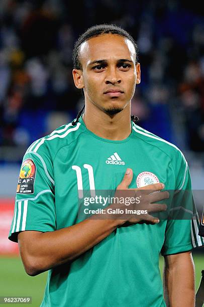 Peter Odemwingie of Nigeria during the Africa Cup of Nations Quarter Final match between Zambia and Nigeria from the Alto da Chela Stadium on January...