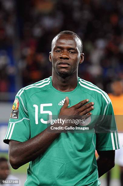 Sani Kaita of Nigeria during the Africa Cup of Nations Quarter Final match between Zambia and Nigeria from the Alto da Chela Stadium on January 25,...