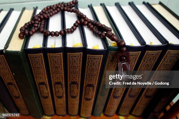 library. quran, holy book of islam. - koran stock pictures, royalty-free photos & images