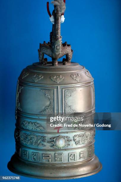 cao dai temple. bell. phu quoc. vietnam. - cao dai temple stock pictures, royalty-free photos & images