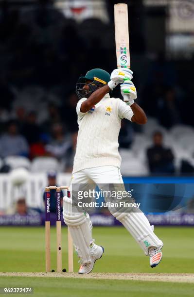 Asad Shafiq of Pakistan on his way to scoring his 50 runs during day two of the 1st Test match between England and Pakistan at Lord's Cricket Ground...