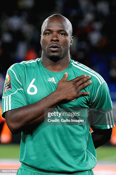 Danny Shittu of Nigeria during the Africa Cup of Nations Quarter Final match between Zambia and Nigeria from the Alto da Chela Stadium on January 25,...