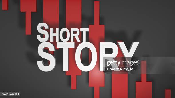 Short selling or shorting title graphic 3D for stock market