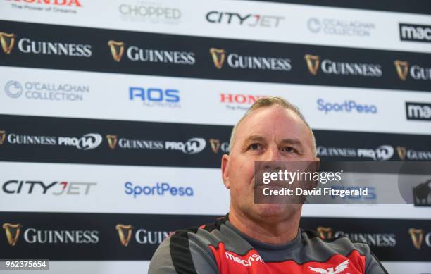 Dublin , Ireland - 25 May 2018; Head coach Wayne Pivac during the Scarlets press conference at the Aviva Stadium in Dublin.