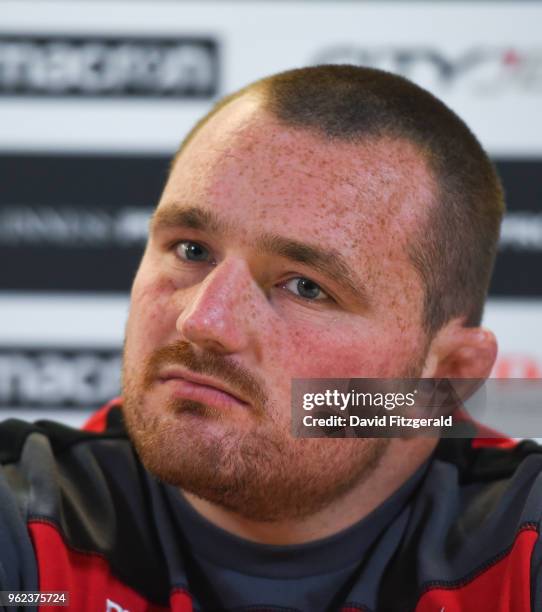 Dublin , Ireland - 25 May 2018; Captain Ken Owens during the Scarlets press conference at the Aviva Stadium in Dublin.