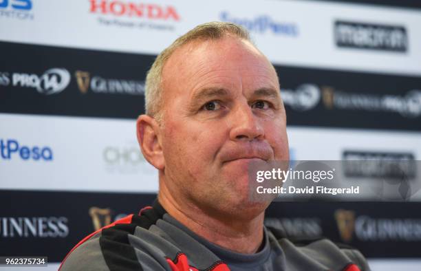 Dublin , Ireland - 25 May 2018; Head coach Wayne Pivac during the Scarlets press conference at the Aviva Stadium in Dublin.