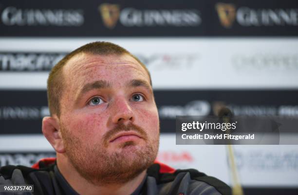 Dublin , Ireland - 25 May 2018; Captain Ken Owens during the Scarlets press conference at the Aviva Stadium in Dublin.