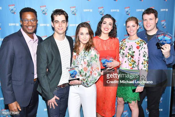 Actors Rick Younger, Kyle Selig, Erika Henningsen, Barrett Wilbert Weed, Taylor Louderman and Grey Henson attend the Broadway.com Audience Choice...