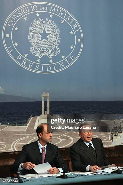 Italian Prime Minister Silvio Berlusconi and Justice Minister Angelino Alfano attend an Italian Council of Ministers Assembly at the Palazzo della...