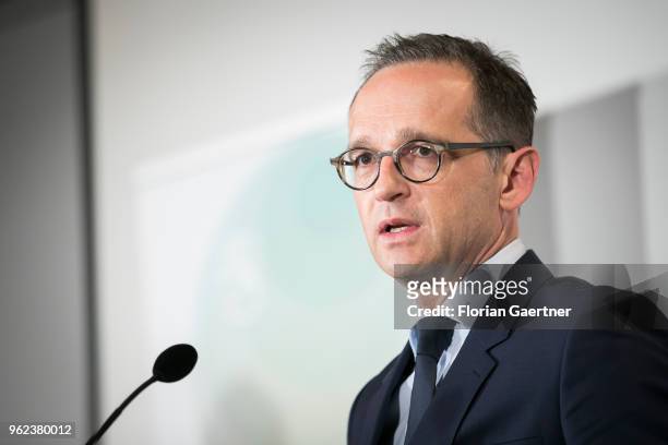 German Foreign Minister Heiko Maas is pictured during a press conference on May 25, 2018 in Helsinki, Finland. Maas is visiting Finland for bilateral...