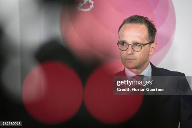 German Foreign Minister Heiko Maas is pictured during a press conference on May 25, 2018 in Helsinki, Finland. Maas is visiting Finland for bilateral...