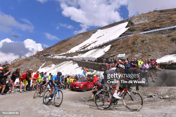 Tom Dumoulin of The Netherlands and Team Sunweb / Richard Carapaz of Ecuador and Movistar Team / Miguel Angel Lopez of Colombia and Astana Pro Team...