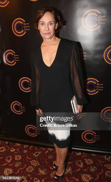 Best Featured Actress in a Play "Three Tall Women" winner Laurie Metcalf poses at the 2018 Outer Critics Circle Awards at Sardi's on May 24, 2018 in...