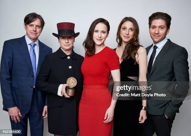 Producer Daniel Palladino, writer and producer Amy Sherman-Palladino, Rachel Brosnahan, Marin Hinkle and Michael Zegen of 'The Marvelous Mrs. Maisel'...