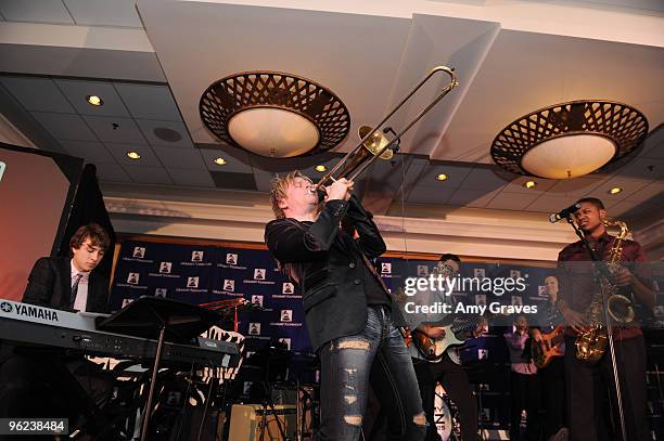 Musician Brian Culbertson performs at the GRAMMY In the Schools Live! event at Smashbox West Hollywood on January 27, 2010 in West Hollywood,...