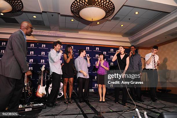 Camp students perform at the GRAMMY In the Schools Live! event at Smashbox West Hollywood on January 27, 2010 in West Hollywood, California.