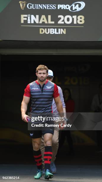 Dublin , Ireland - 25 May 2018; Leigh Halfpenny during the Scarlets captains run at the Aviva Stadium in Dublin.