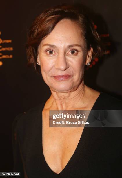 Best Supporting Actress in Play "Three Tall Women" winner Laurie Metcalf poses at the 2018 Outer Critics Circle Awards at Sardi's on May 24, 2018 in...
